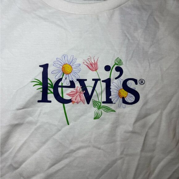 Levi's Women's Floral Graphic Short Sleeve Tee - White Size Medium NWT - Picture 3 of 7